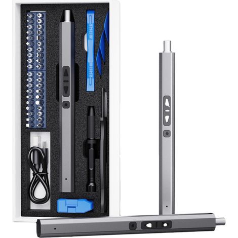 Kit de tournevis sans fil compact 28 en 1 avec lumière LED pour l'assemblage électronique (1/5)