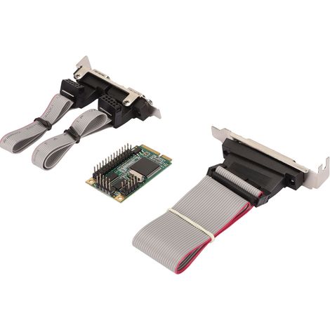Carte d'extension mini PCIe combinée série/parallèle 6 Gbit/s, 2 ports RS-232, 1 port DP25, PCI Express vers imprimante LPT (1/5)