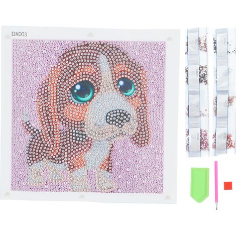 Rhinestone Painting Cartoon Puppy Dazzling Glittering Help Reduce Stress Strong Viscosity DIY Room Decorations (1/5)