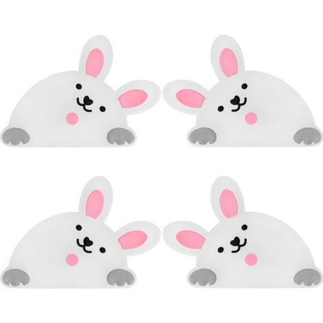 Adorables protectores de bordes de puerta (juego de 4) — Protectores de espejo de PVC resistentes a los arañazos (diseño de conejo, 640,6 cm) (1/5)