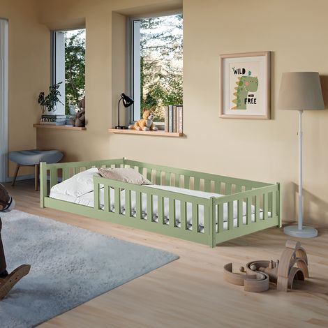 Letto a terra 90x200 sommier incluso Maya Oliva