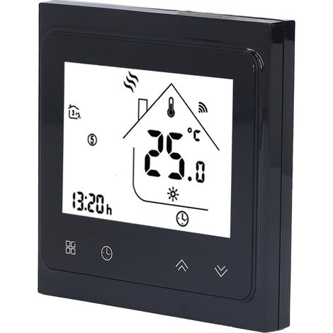 Thermostat numérique Wi-Fi pour chauffe-eau, écran tactile LCD, sortie passive, régulateur de température 95-240 V, noir (1/5)