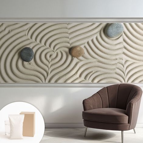 Papier peint avec colle pour décoration moderne de salon chambre à coucher cuisine et bureau Facile Vagues harmonieuses 250x104 cm (1/5)