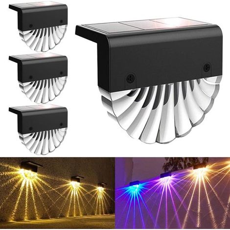 Applique solari, luce da esterno a energia solare, luce solare a LED impermeabile IP65, 2 modalità, bianco caldo/colorato, applique solari per uso esterno (1/5)