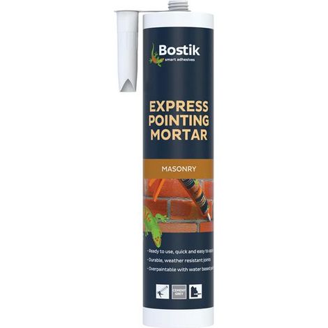 Bostik Express Pointing Mortar - 310ml Grey Cement for Durable Masonry Repair