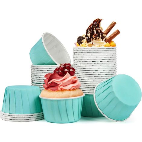 Lot de 50 Moule Muffins, Papier Alimentaire, Résistant Huile, Design Jetable, Pour Mariage Anniversaire (1/5)