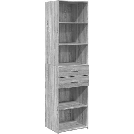 Aparador aparador cómoda armario mueble organizador cocina salón salón alto Sonoma 50 x 42,5 x 185 cm madera contrachapada gris 020035373 (1/5)