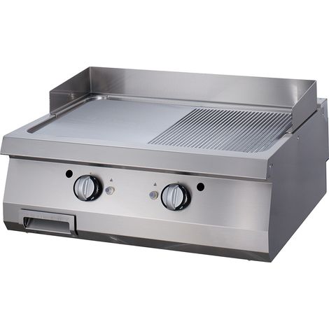 Premium Plaque de Gril - Demi-Rainuré - Double - Prof. 90 cm - Gaz - Maxima