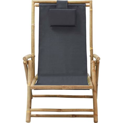 Maison Exclusive - Relaxstuhl Verstellbar Dunkelgrau Bambus und S