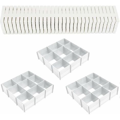 24 pcs,Drawer Divider Grid, Adjustable Drawers for Plastic Drawer Dividers for Underwear, Socks, Belts, Office Supplies, Drawer Organizer