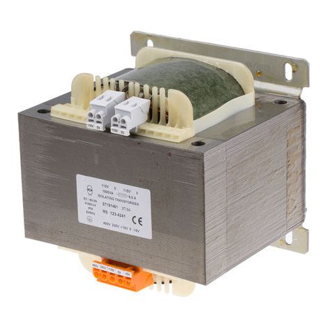 Transformateur d'isolement, Vin 15 V ac, 230 V ac, 400 V ac, 0 230 400 V ac, Vout 2 x 115V c.a., ( Prix pour 1 ) (1/2)