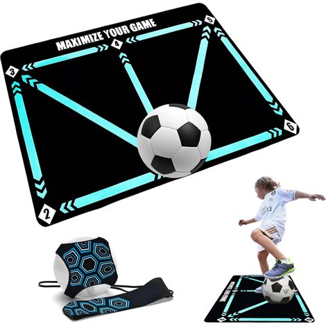 Fußball-Trainingsmatte für alle Niveaus: Agility-Trainingsmatte, rutschfeste und leise Ausrüstung für alle Altersgruppen, hilft, Geschwindigkeit, Kraft und Koordination zu verbessern, 35 x 23 Zoll.