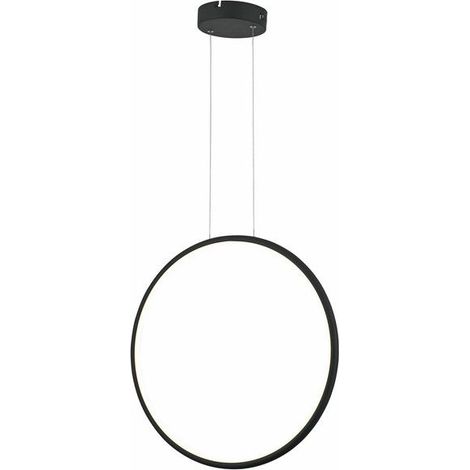 Lampada a sospensione moderna nera anello Ø50 LED 28W