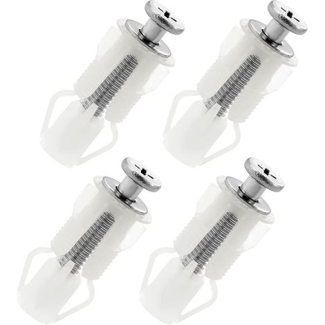 Kit de charnière et de fixation pour abattant de toilette 4 pièces, y compris les vis pour le remplacement des abattants de toilette (1/5)