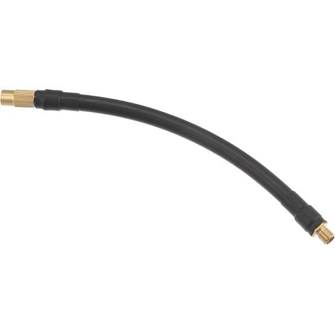 20 cm Car Tyre Inflator Extension Hose Adapter Black Copper Tone (1/5)