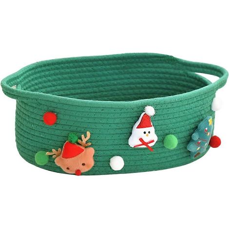 Paniers cadeaux en corde de coton, paniers de rangement pour jouets et collations, verts (1/5)