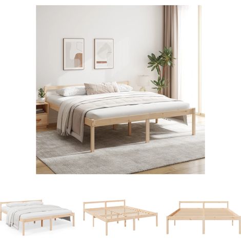 Holz-Bett - vidaXL Seniorenbett 200x200 cm Massivholz Kiefer - Bettrahmen (1/5)