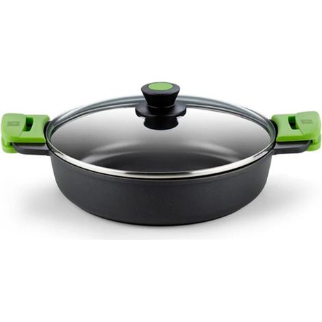 Cazuela Baja BRA Prior 36cm Aluminio Fundido Antiadherente con Tapa
