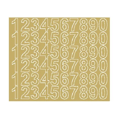 Adesivi numerici autoadesivi da 3 cm, oro opaco (1/2)