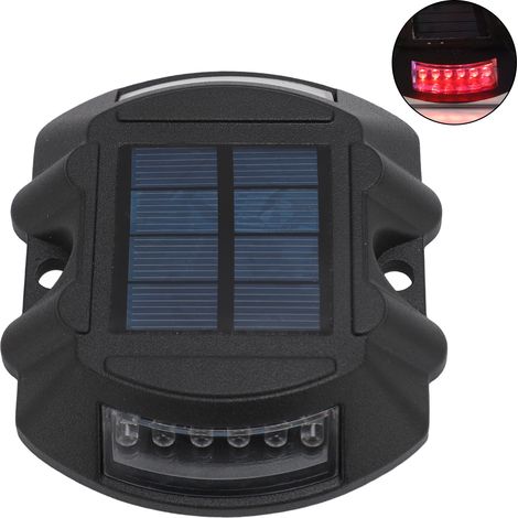 Ortviai Éclairage solaire LED étanche IP68 pour allée et jardin – 6 V, 1,8 W, aluminium moulé, rouge noir