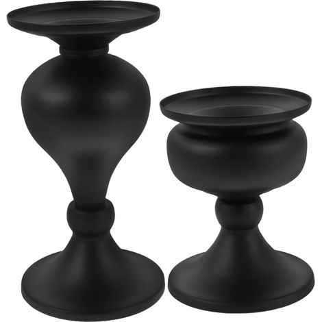 2pièces Bougeoirs Décoratifs Lot pour Bougies Piliers pour Décoration de Table Lors de Fêtes comme Noël Mariage (1/5)