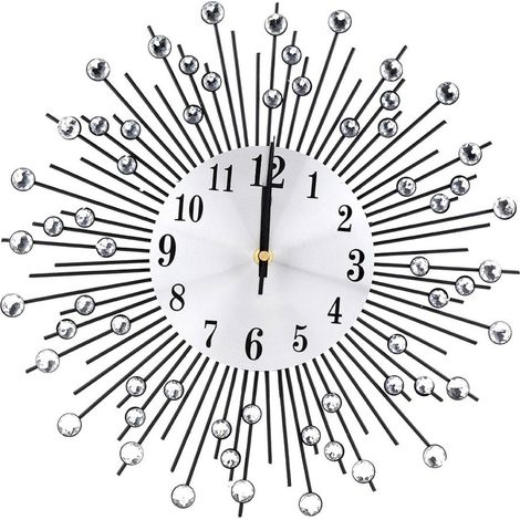 Reloj de pared de hierro de estilo europeo creativo con forma de flor, reloj de pared colgante con forma de diamante.
