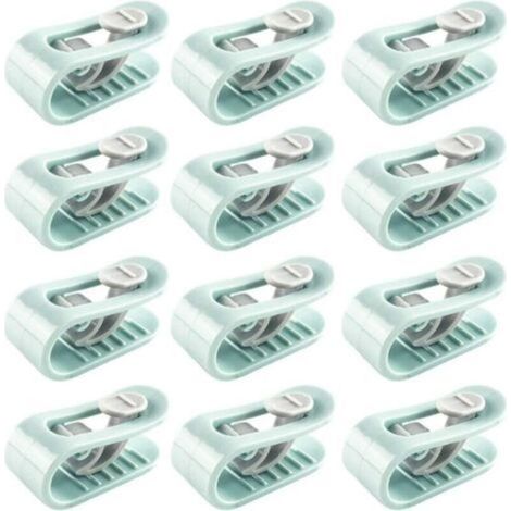 12 Pièces Clip Housse de Couette, Clips de Housse de Couette, Clip Drap de Lit,Anti-dérapant sans Aiguille Clip de Fixation Literie Accessoires (Green)