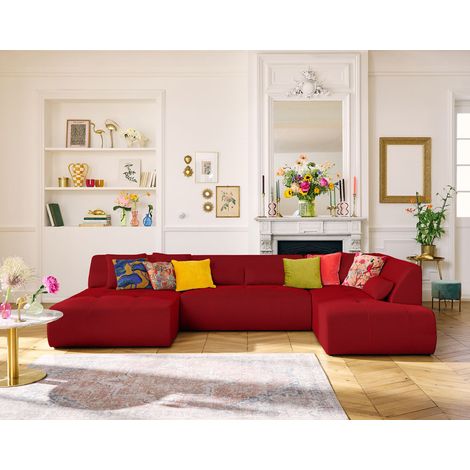 Onyx - wohnlandschaft rechts - 7 sitzplätze - aus 3d-mesh-stoff - rot
