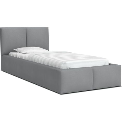Lit coffre Tesia 90x200 - Sommier inclus Gris clair (1/3)