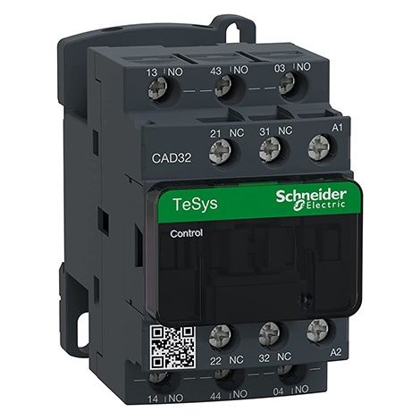 Contactor de potencia TeSys CAD-32 3NA+2NC 10A bobina 230VCA CAD32P7 de Schneider