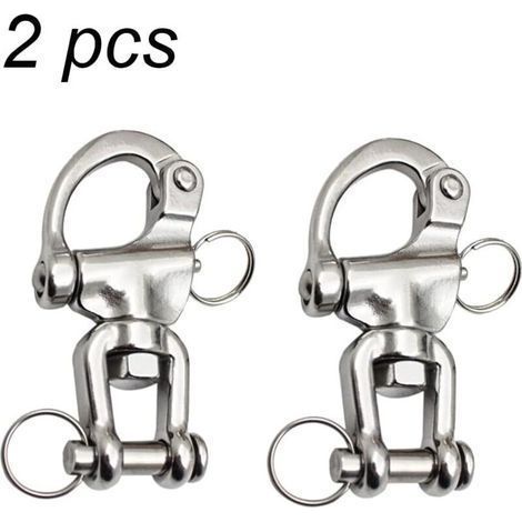 Swivel carabiner in 316 stainless steel – Maximum load suitable for spinnaker rope – Quick release pin – Dimensions 70 mm (1/5)