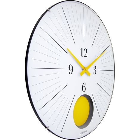 Grande Horloge Murale Silencieuse avec Balancier 50 Pendulum en Verre Bombé 50 cm - PANGIVO (1/5)