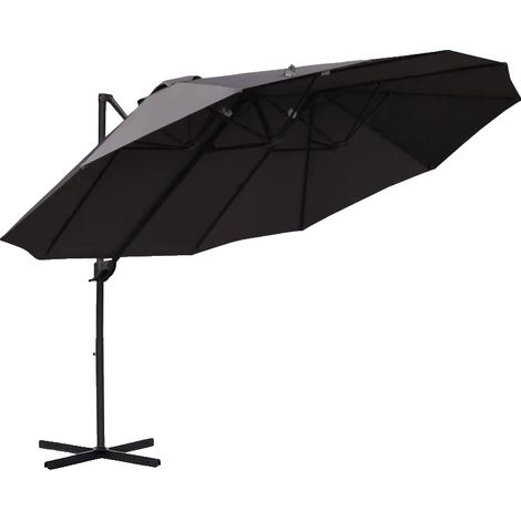 Sonnenschirm, Metallrahmen, 440 cm Breite, 270 cm Tiefe, 250 cm Höhe, UV-beständig (1/5)