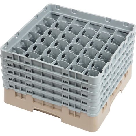 Casier à verres 36 compartiments Camrack beige hauteur max 257mm - 500 x 500 x 308 mm - CAMBRO (1/5)