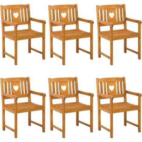 Ensemble de chaises de jardin, en bois d'acacia massif naturel (1/5)