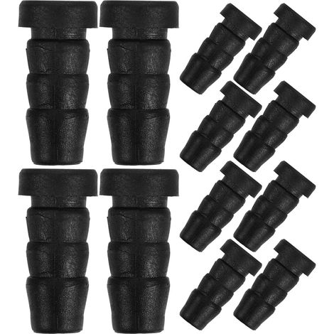 Embouts de roues pour tabourets et chaises, lot 20, trou 8 mm, noirs, (1/5)