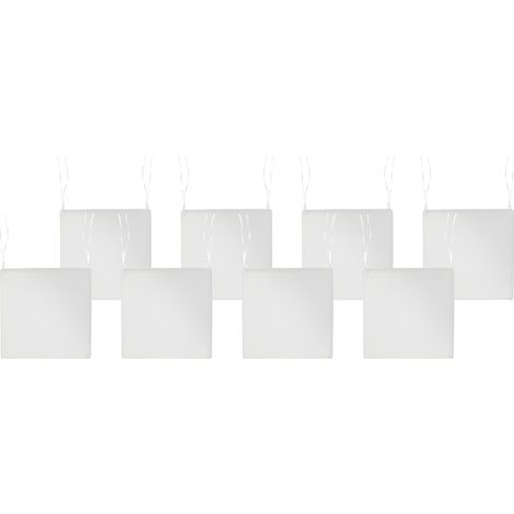 Conjunto de 8 cojines de asiento para sillas de jardín de tela de poliéster resistente a los rayos UV blanco crema Sassari