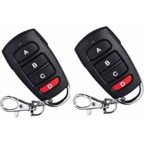 Set of 2 universal replacement remote controls for 433 MHz electric garage doors