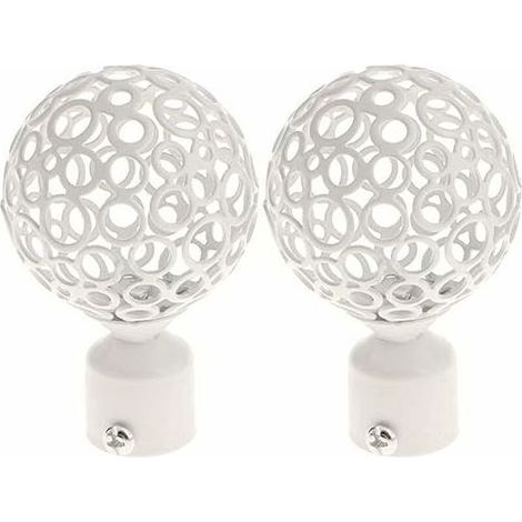 DBBEGK Linghhang – Embouts de tringle à rideaux 28mm blanc – Lot de 2 – Fer forgé durable – Design nordique pour décoration intérieure (1/5)