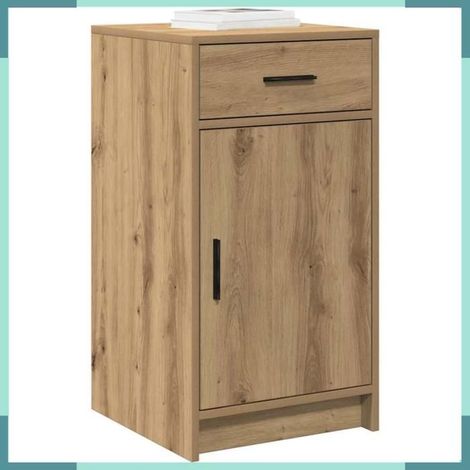 Buffet - 865072 - Chêne artisanal - Bois d'ingénierie - 1 porte, 1 tiroir (1/5)