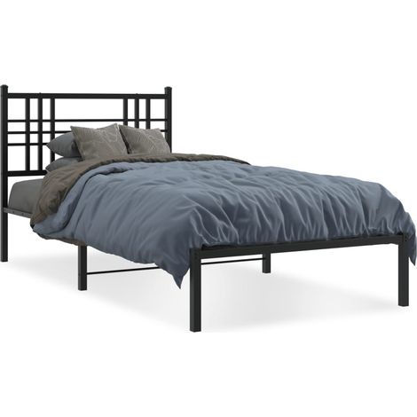 Maison Exclusive - Estructura cama sin colchón con cabecero metal
