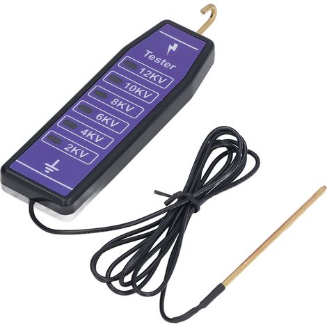 Testeur de clôture électrique à 6 voyants lumineux, étanche et portable, jusqu'à 12 000 V, pour ferme, maison et jardin. (1/5)