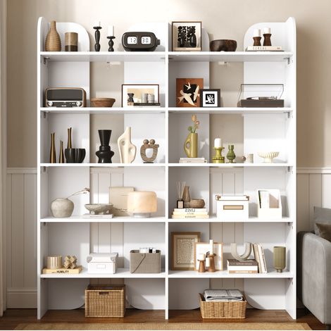 Libreria 160 cm, 5 ripiani, scaffale aperto, bianco HAVRYA (1/5)