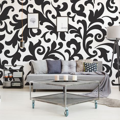 Papier peint intissé 270x250 cm, motifs baroques volutes pour décor intemporel. Sublimez votre intérieur avec ce papier peint panoramique intemporel. (1/3)
