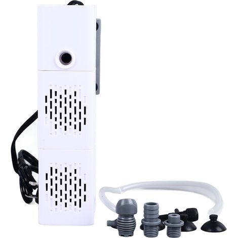 Filtre d'aquarium blanc 110V US N61, pompe de circulation nettoyage efficace, installation facile, accessoire pour réservoir à poissons (1/5)