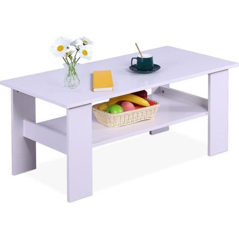 Coffee Table with Lower Shelf - Modern Design, Easy Clean (1/5)