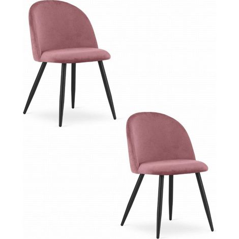 Leobert BELLO set di 2 sedie in velluto rosa scuro