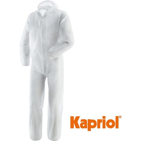 TUTA LAVORO MONOUSO POLIPROPILENE TNT BIANCA USA E GETTA XL/XXL KAPRIOL TOOLTEK, " XL "