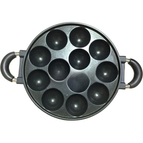 1 Poêle Takoyaki Alliage Aluminium 7 Trous Cuisson Uniforme Antiadhésif Gaz Omelette Hamburger (1/4)