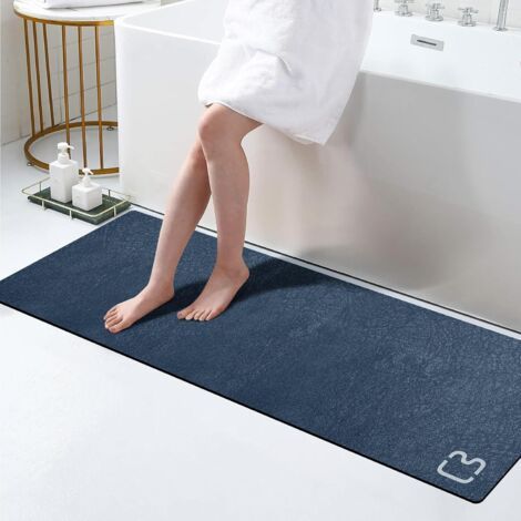 1 Badematte, Diatomitstein, schnelltrocknend, rutschfest, 40 x 120 cm, marineblau, Badezimmer (1/5)